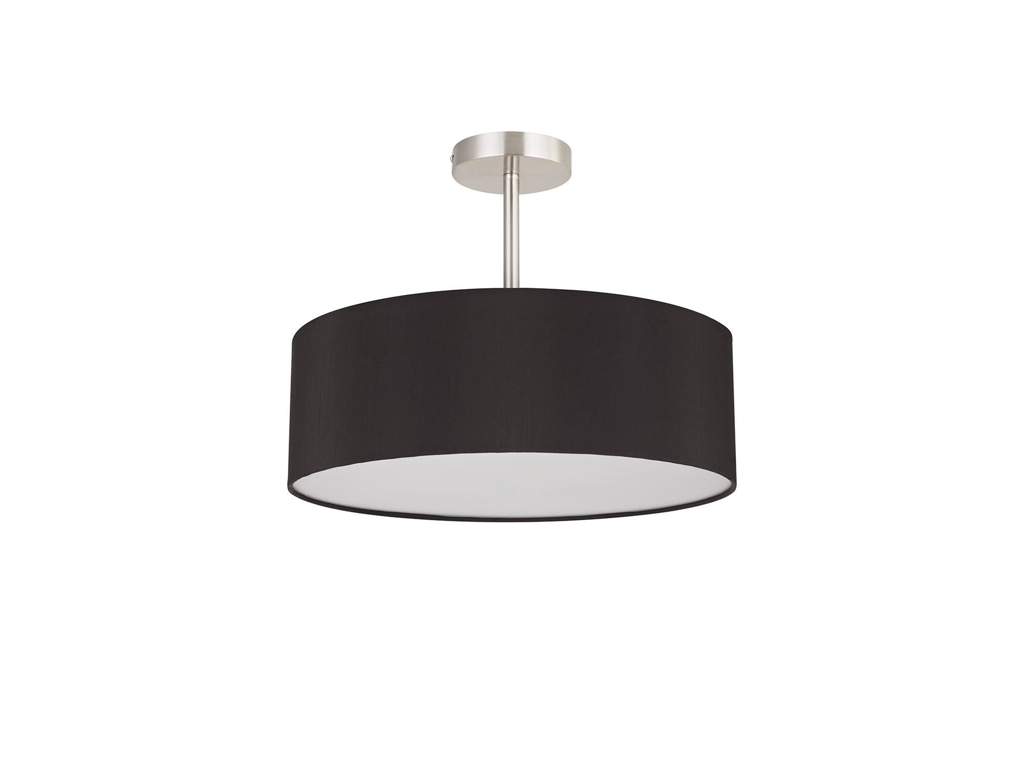 Baymont 45cm Semi Flush 5 Light Satin Nickel, Black/White DK0755  Deco Baymont